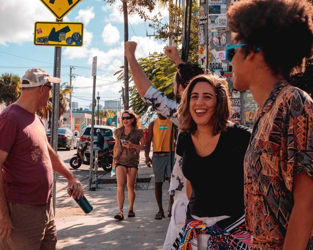 Smiling guests on the Wynwood Arts Tour