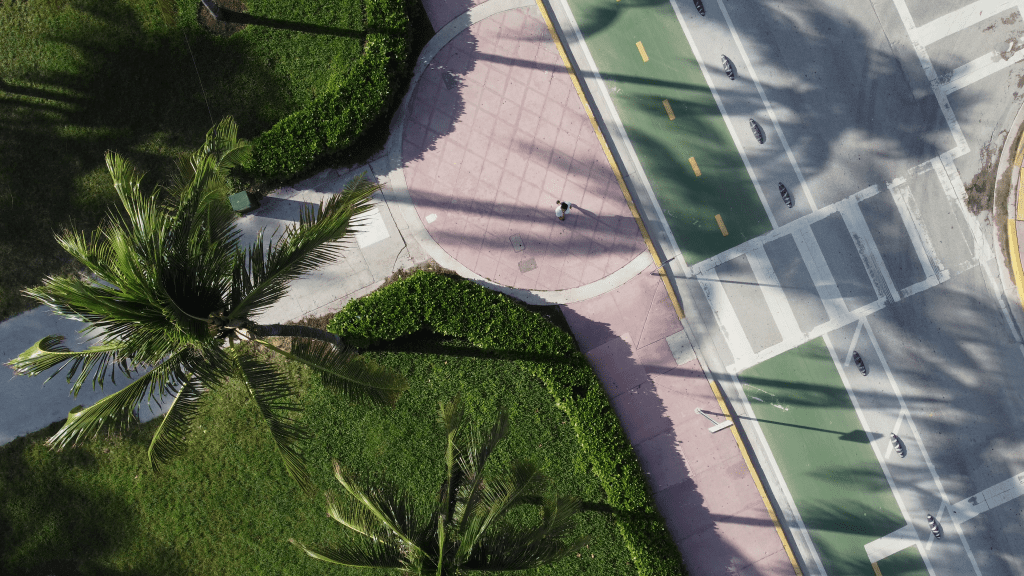 Miami Streets Aerial Shot