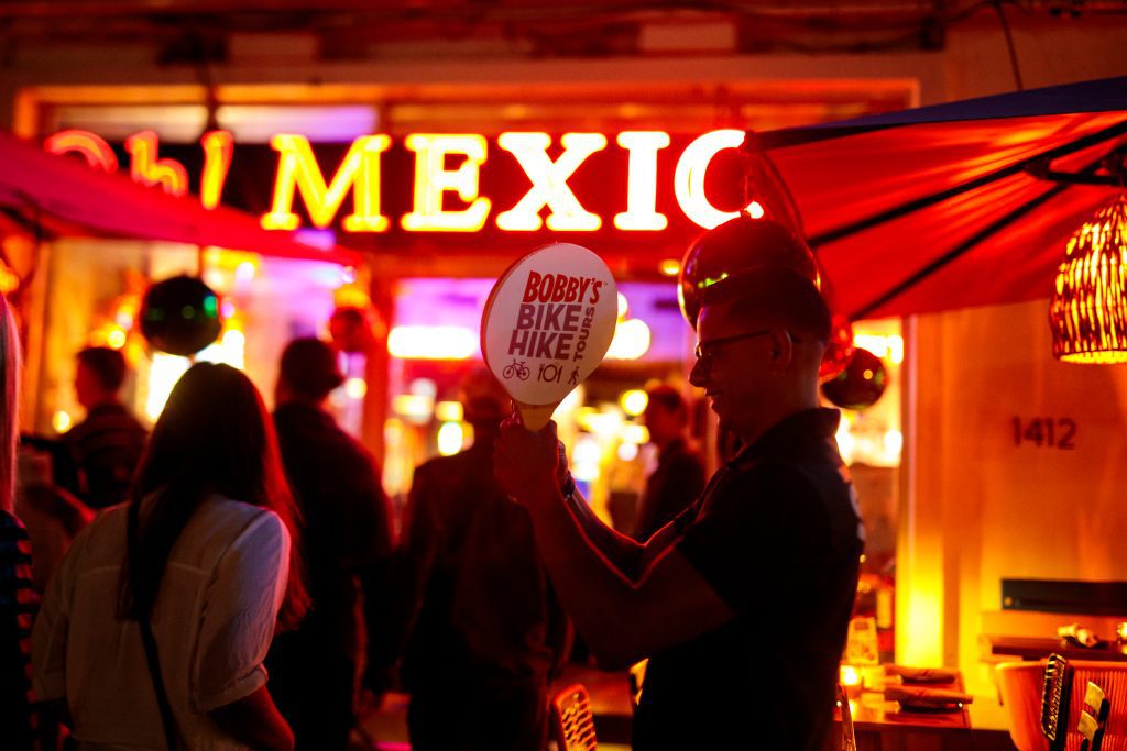 Oh! Mexico entrance during a Bobby's Bike Hike Food Tour