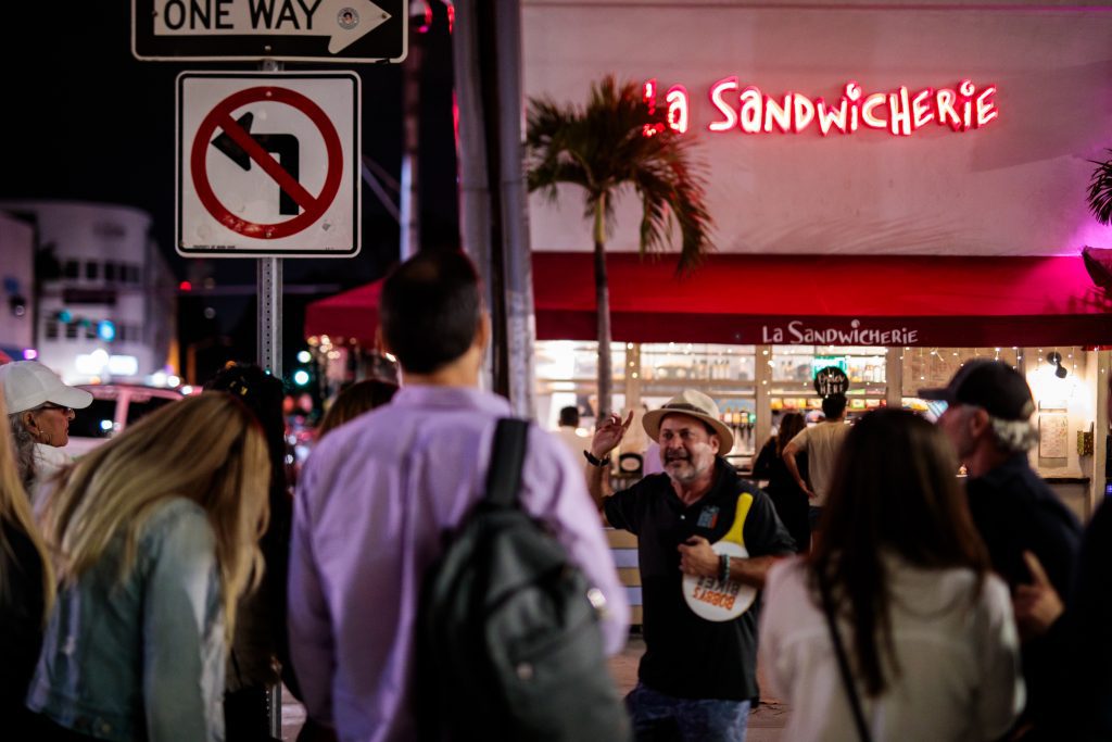 La Sandwicherie entrance during a Bobby's Bike Hike Food Tour